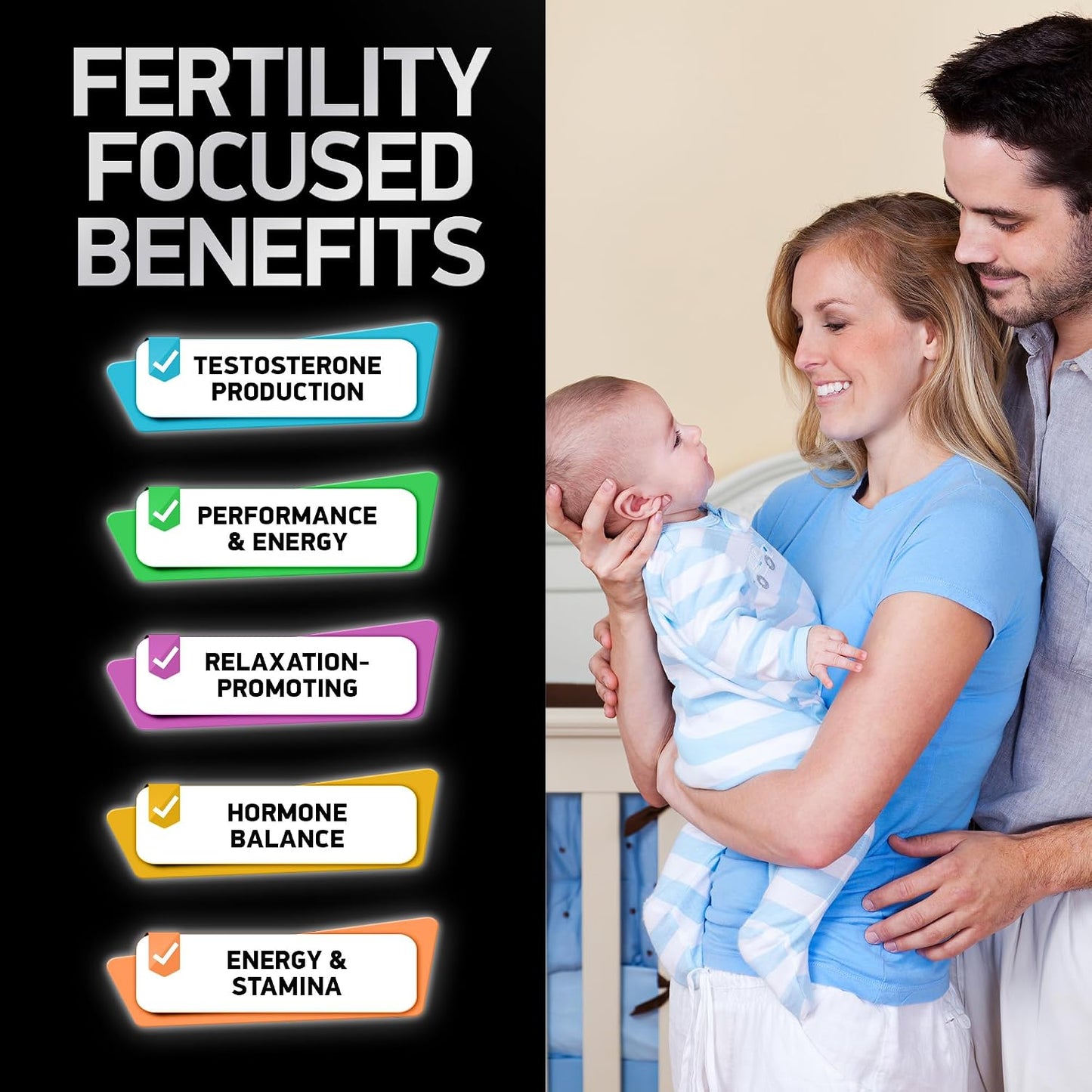 Fertility Supplements for Men with Zinc, Maca, Ashwagandha – Male Vitality and Conception Support – 120 Capsules - görsel 4