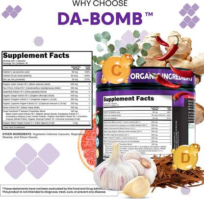 Organic Immune Support with Pau d'Arco, Garlic, Cayenne, Oregano & More - Clean Nutra