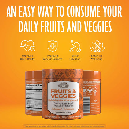 COUNTRY FARMS Fruit and Veg Gummies - Whole Food Supplement with Over 40 Farm Fresh Fruits & Vegetables – Image 4