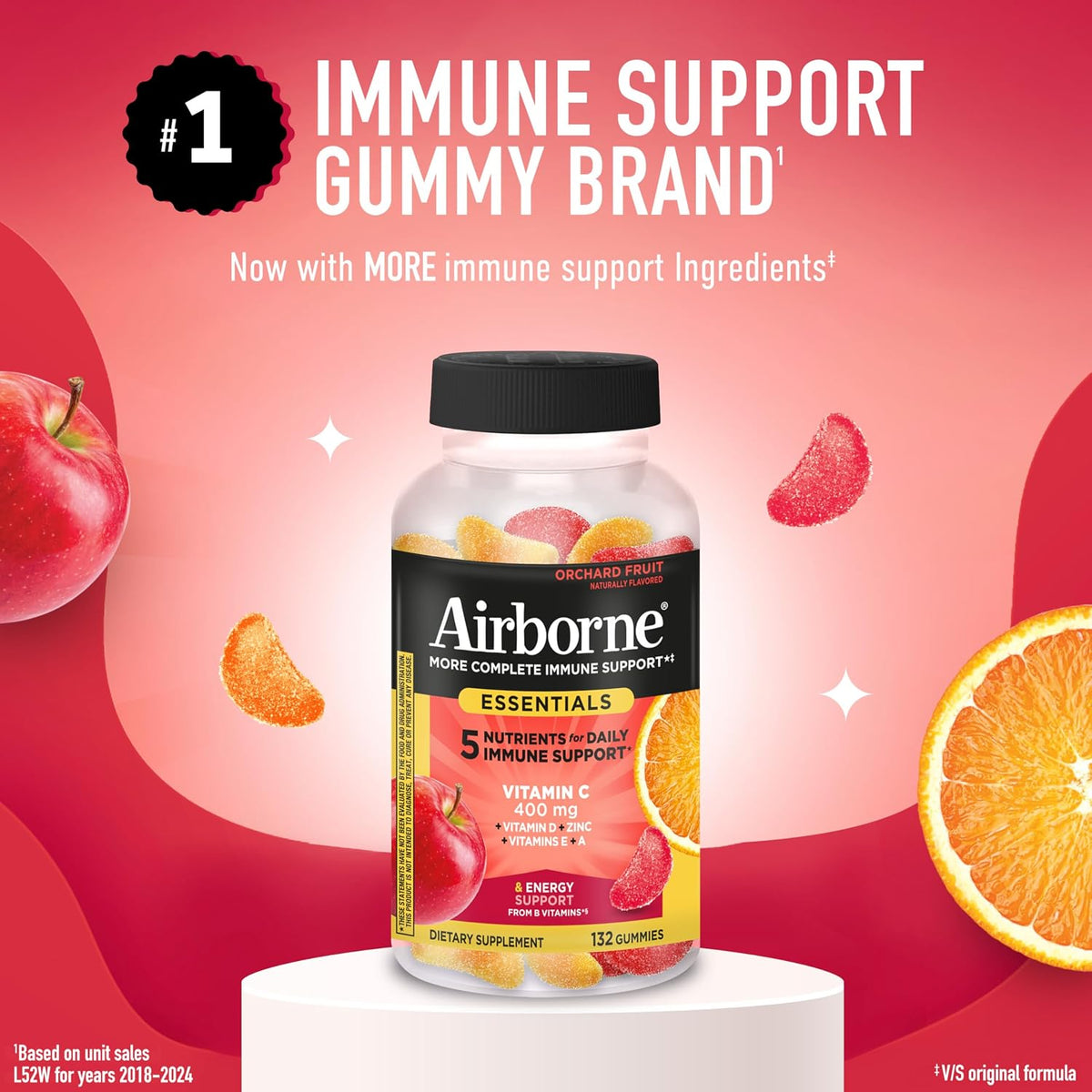 Airborne Immune Essentials Gummies, Orchard Fruit, 132ct - görsel 2