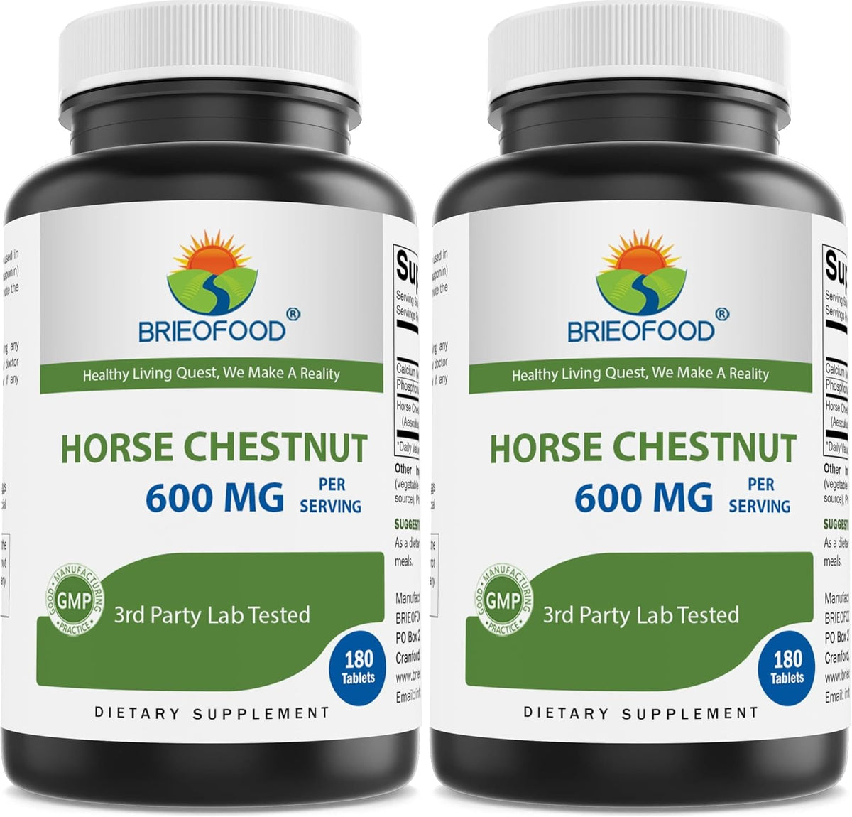 Brieofood Horse Chestnut Extract 600 mg per Serving - 180 Tablets - görsel 5