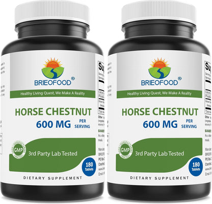 Brieofood Horse Chestnut Extract 600 mg per Serving - 180 Tablets