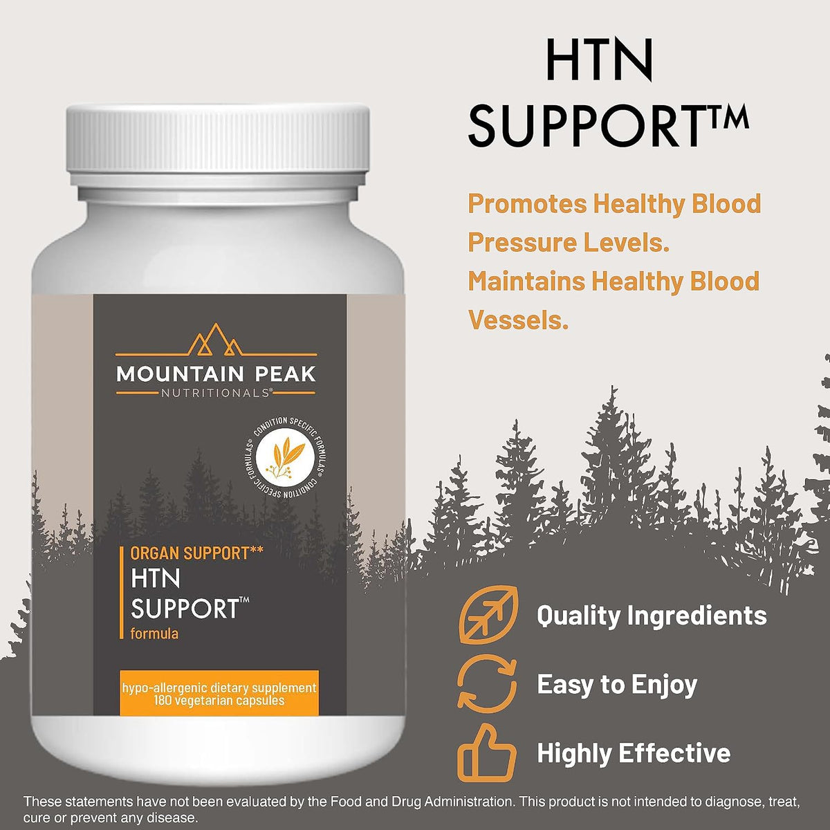 Mountain Peak Nutritionals HTN Support - Heart & Circulation Supplement with Rauwolfia, Hawthorn, & Magnesium (180 Capsules) - görsel 2