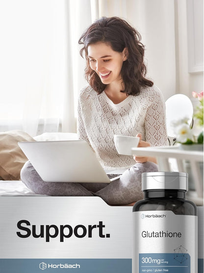 Horbäach Glutathione 300mg | 60 Capsules | Reduced Form | Non-GMO & Gluten-free Food Supplement