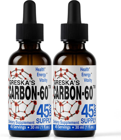 Greska's Carbon 60 in Organic Sunflower Oil - 15 Day Supply - Solvent-Free C60 Antioxidant Formula for Cellular Support, Vitality, Focus and Overall Wellness (10ml)