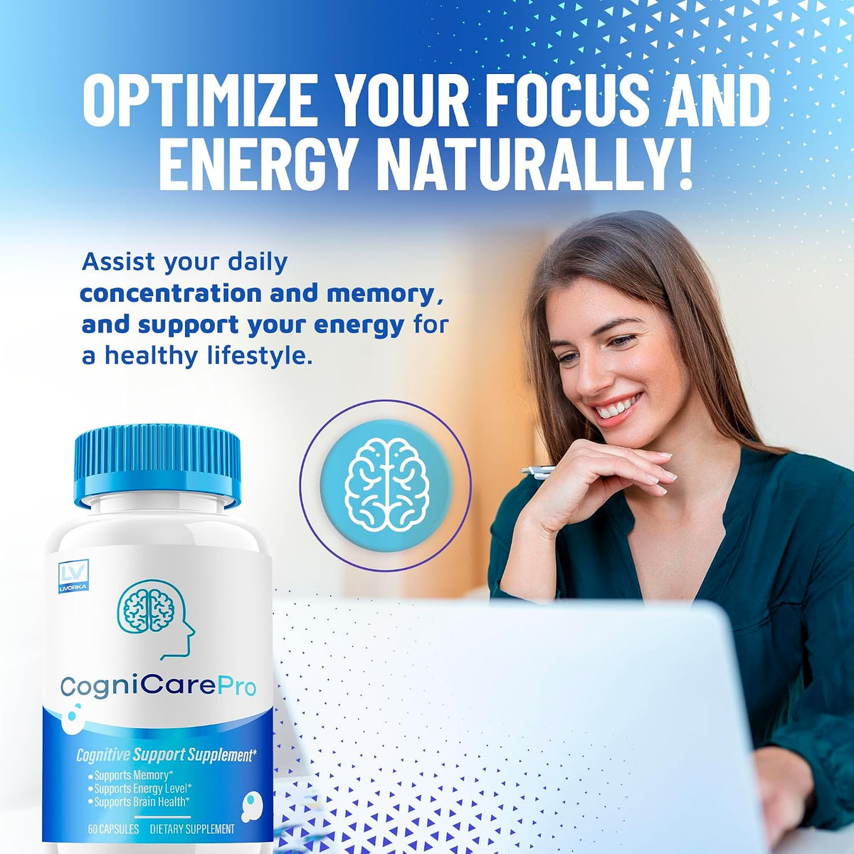 LIVORKA Cognicare Pro Capsules (Pack of 2) – Cognitive Support Supplement, 120 Capsules - görsel 2