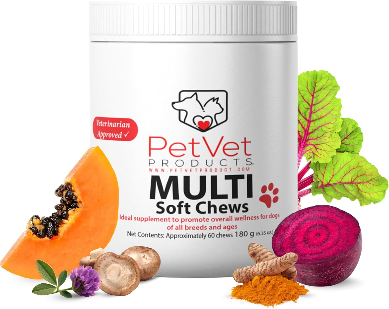 Pet Vet Multi Soft Chews for Dogs (Beef Liver, 60 Chews) - görsel 1