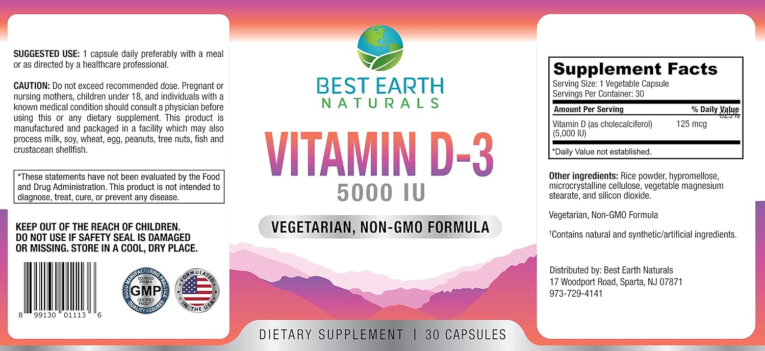 Best Earth Naturals Vitamin D3 5000 IU – High Strength Tablets - görsel 3