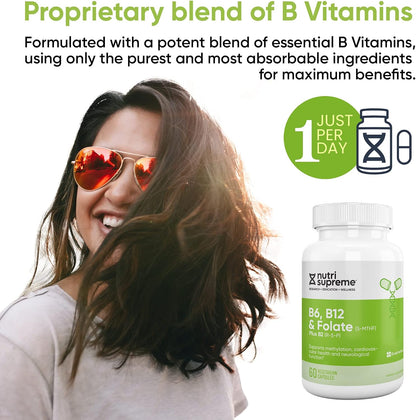 Nutri Supreme Folate with B6 and B12, 60 Wafers