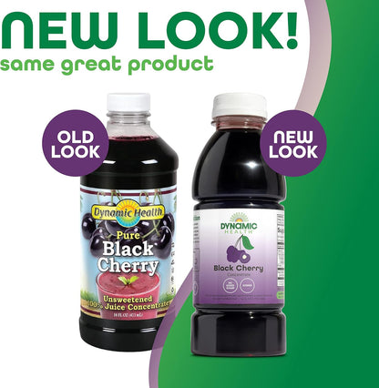 Dynamic Health 100% Pure Black Cherry Juice Concentrate – Antioxidant-Rich & Joint Support, 473 ml