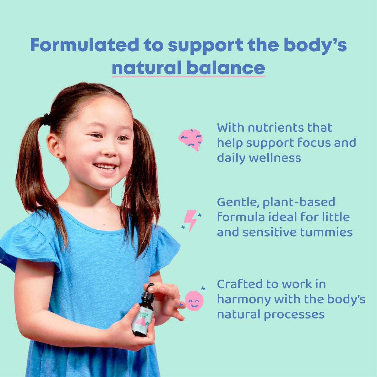 JoySpring DetoxZee Zeolite Drops for Children – Clinoptilolite Mineral Supplement with Vitamin D3 & B12 – Liquid Vitamins for Children, Mild Berry Flavour, 30 Servings - görsel 2