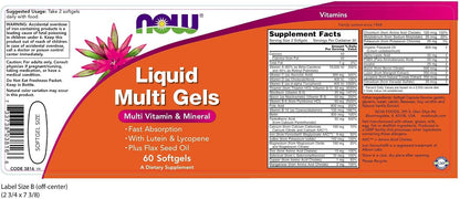 NOW Foods Liquid Multi, 60 Softgels (Pack of 2)