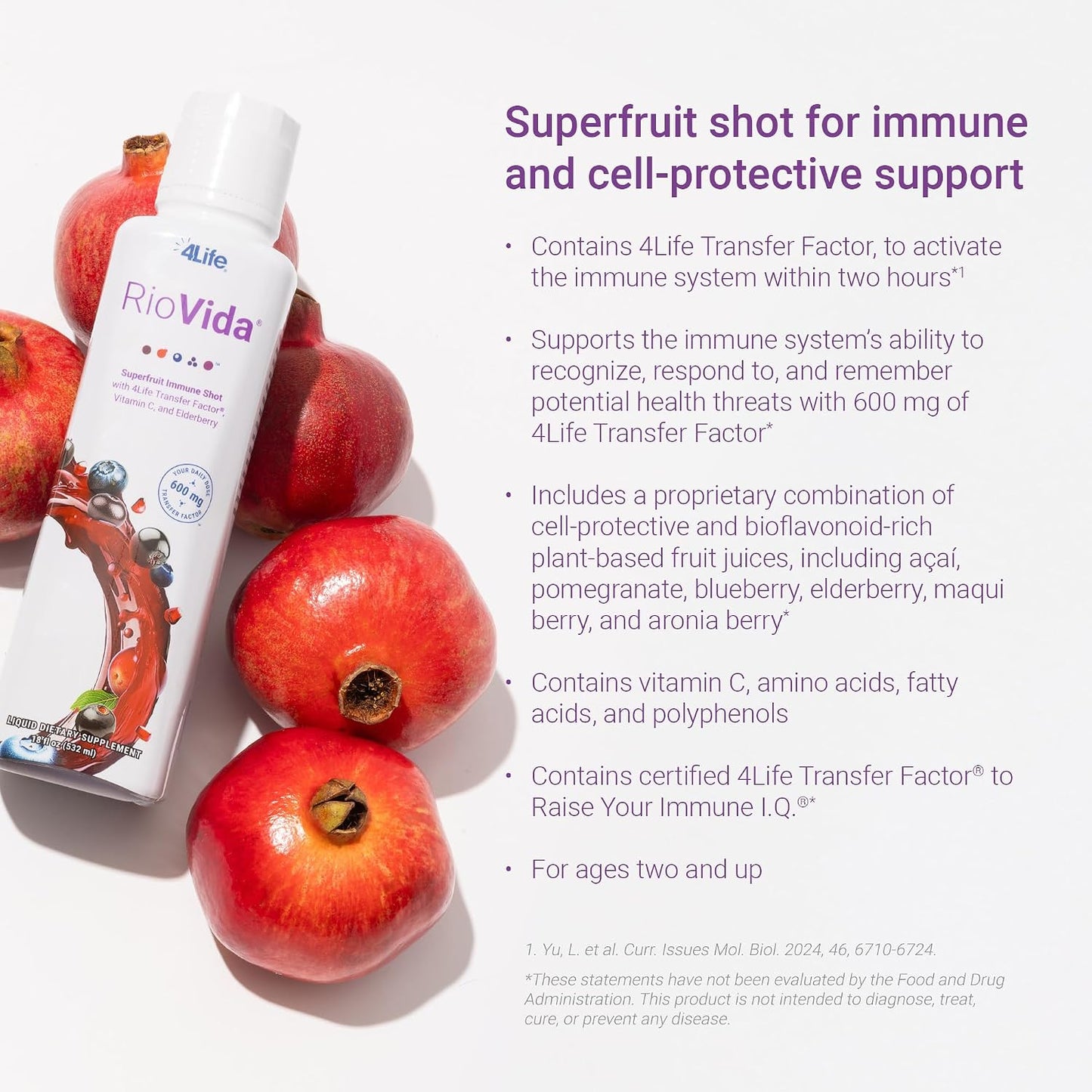 4Life Transfer Factor RioVida Superfruit Immune Shot, 30 Servings - görsel 4