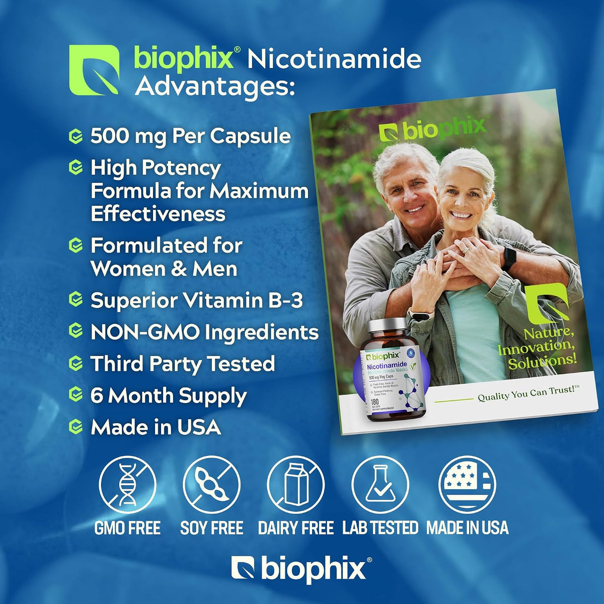 biophix B-3 Nicotinamide 500 mg 180 Vcaps – Flush-Free Niacin Supplement - görsel 3