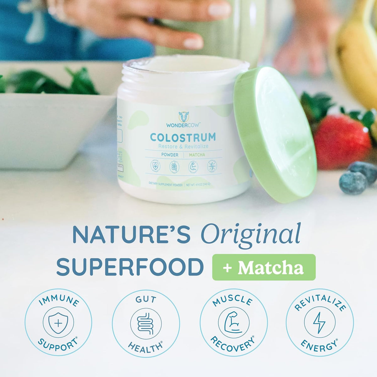 WONDERCOW Colostrum Powder with Matcha, 140 g - görsel 6