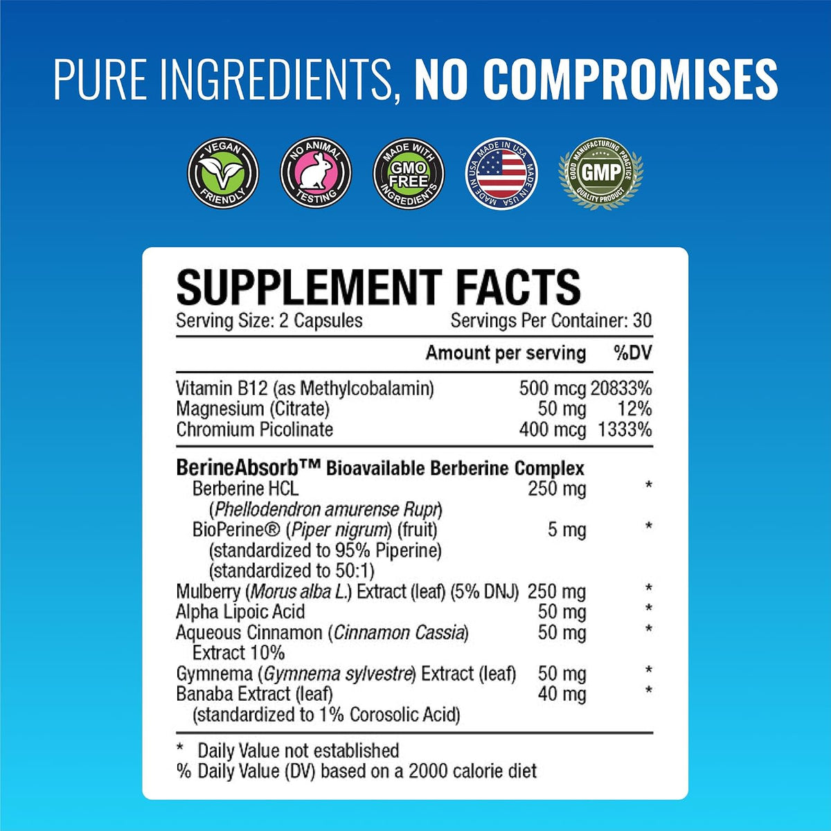 Approved Science Glucoprin – 250 mg Berberine Complex with Mulberry, Cinnamon & BioPerine – 60 Vegan Capsules (Pack of 3) - görsel 4