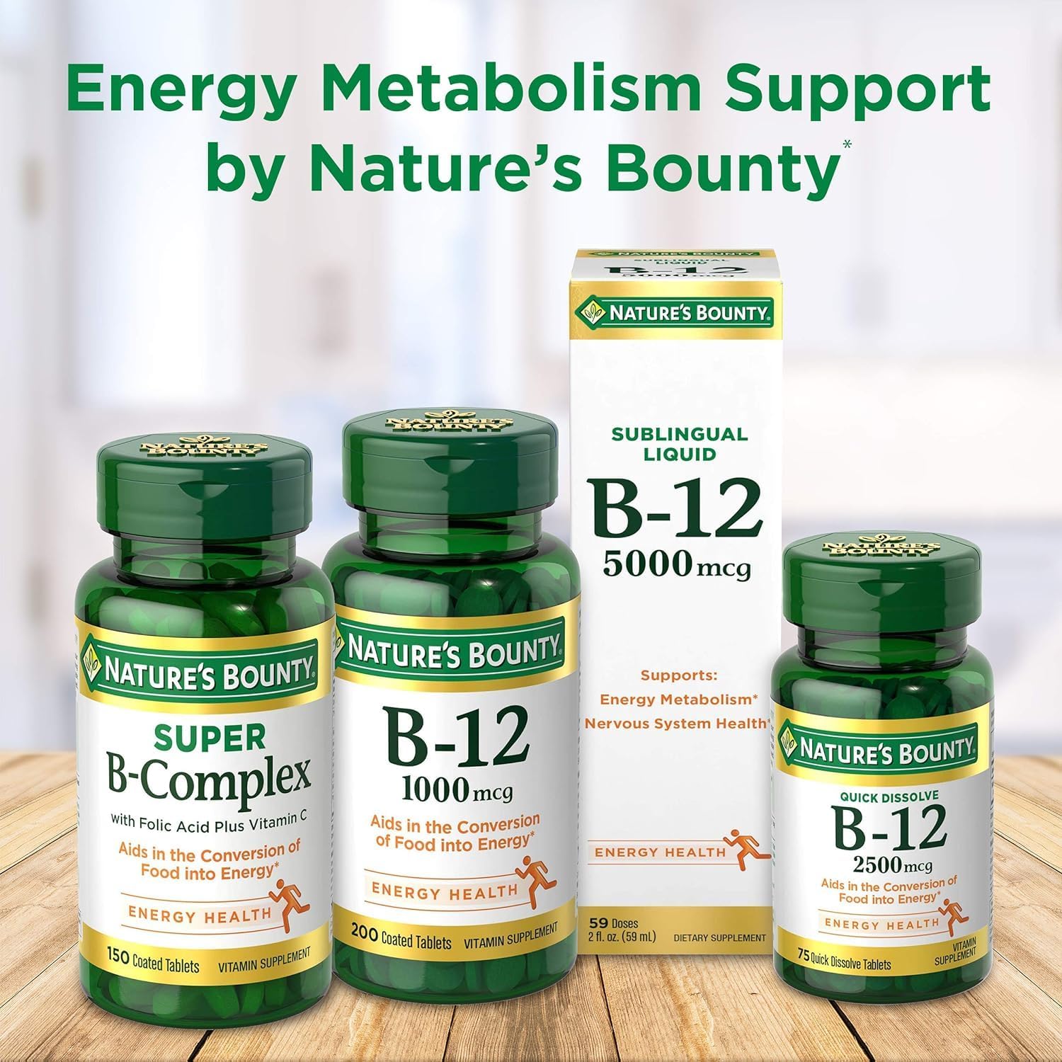 Nature's Bounty Vitamin B12 500 mcg Microlozenges, 100 Lozenges (Pack of 2) - görsel 5