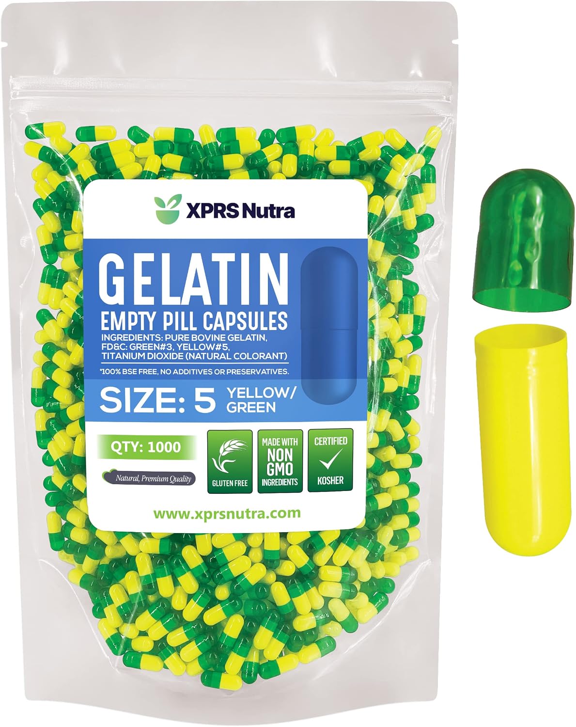 XPRS Nutra Size 5 Empty Gelatine Capsules – 1000 Count (Red) - görsel 6