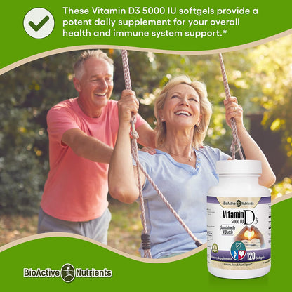 BIOACTIVE NUTRIENTS Vitamin D3 5000 IU - 120 Soft gel capsule Capsules