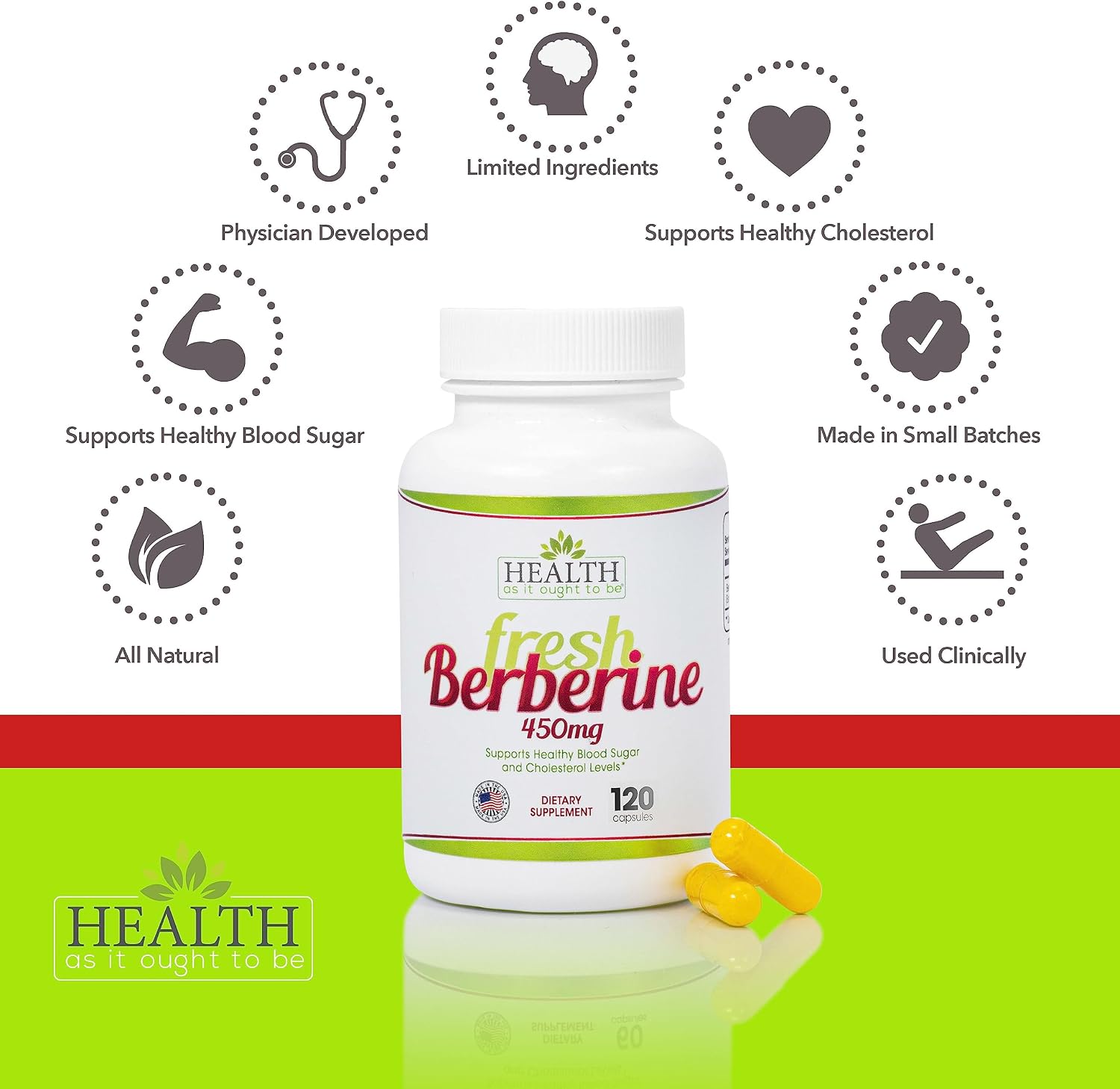 Health As It Ought To Be Fresh Berberine Food Supplement – 450mg, 120 Capsules - görsel 5