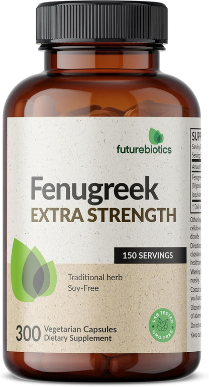 Futurebiotics Fenugreek Extra Strength Supports Overall Good Health & Wellbeing, Non-GMO, 300 Vegetarian Capsules – Image 3