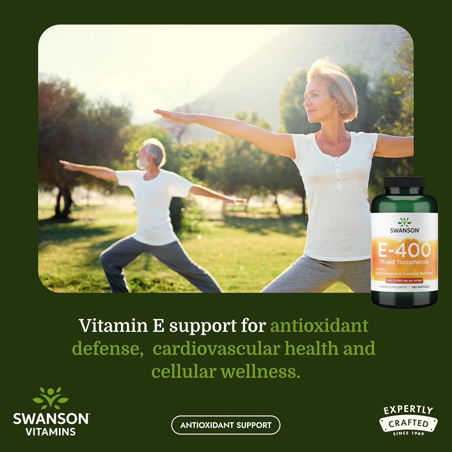 Swanson E-400 Mixed Tocopherols - Antioxidant Food Supplement to Support Heart Health* - Contains D-Alpha Tocopherol - Non-GMO - 250 Softgels - görsel 2