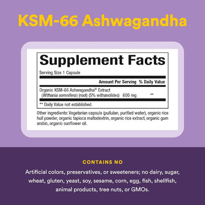 Stress-Relax KSM-66 Ashwagandha 600 mg - 60 Vegan Capsules