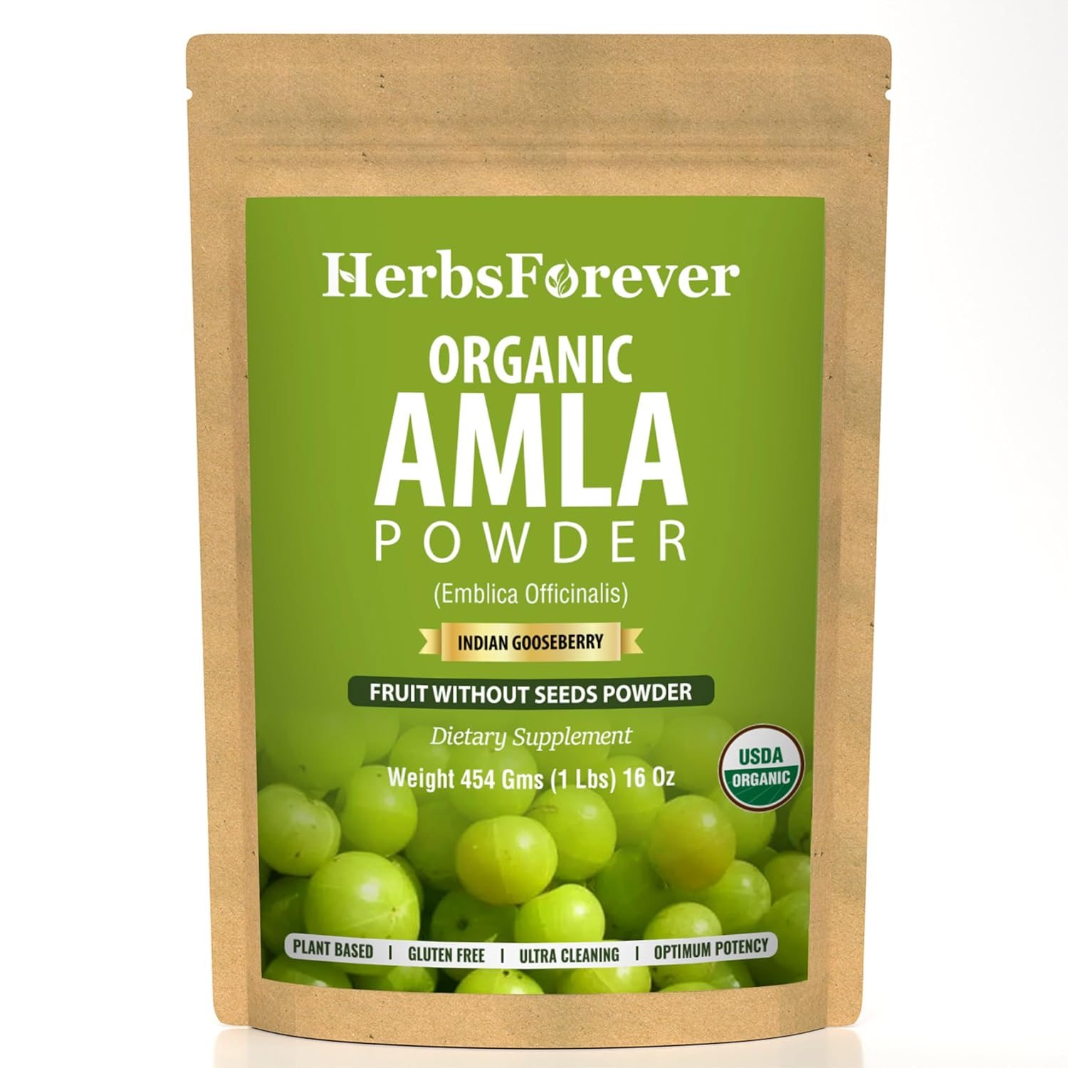 Herbsforever Amla Fruit (Seasonally Fresh, No Seeds) Indian Gooseberry Superfood, Antioxidants, Vitamin C | Wild-Harvested - Non-GMO, Vegan - 2x Potency | Steam Sterilised | 454g (16oz) | BPA Free - görsel 1