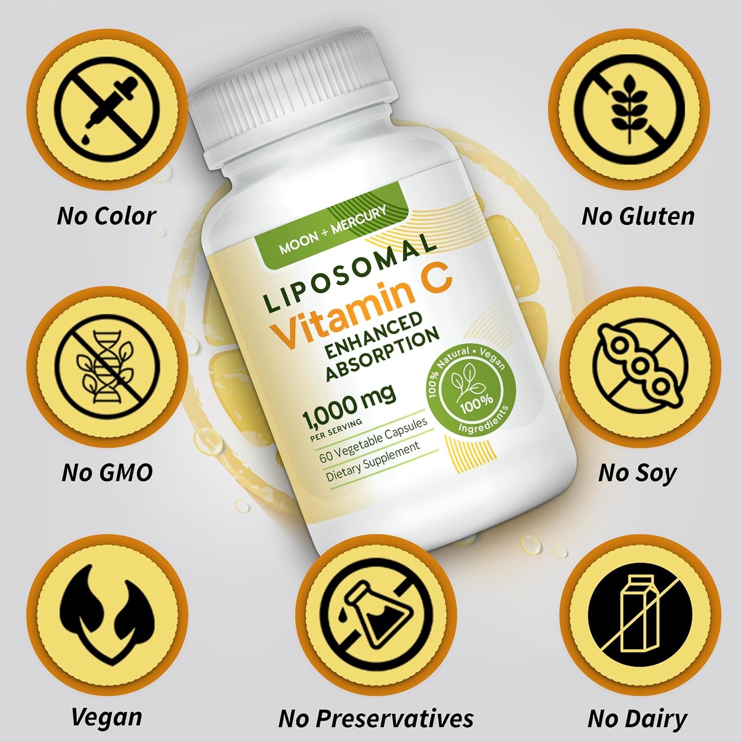 Liposomal Vitamin C 1000mg - 60 Capsules by Moon + Mercury - görsel 5