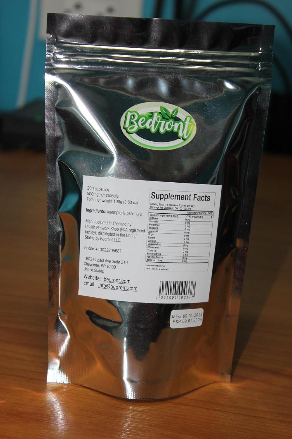 Kaempferia Parviflora Herbal Food Supplement, 100 Capsules (500mg per Capsule) - görsel 4