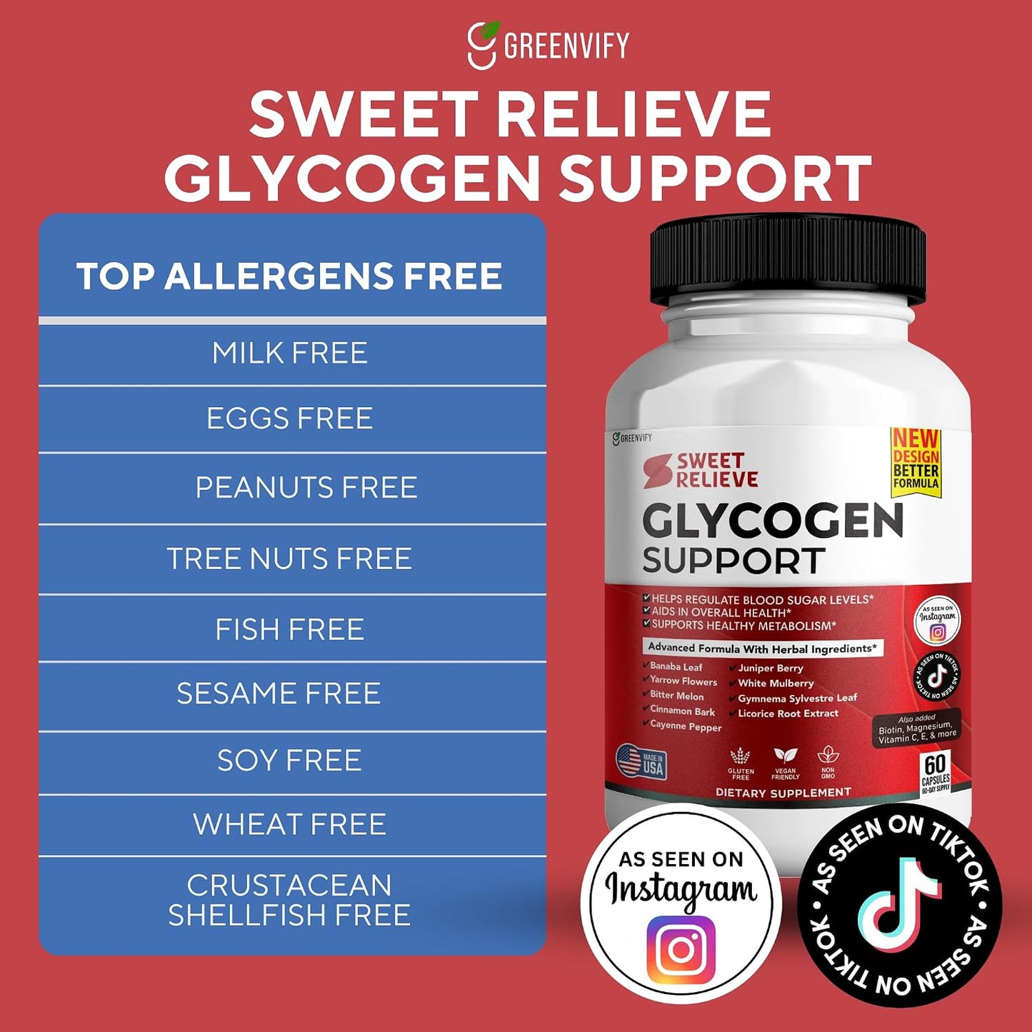 GREENVIFY Sweet Relieve Glyco Optimizer – Advanced Glycogen Support, 60 Capsules - görsel 3
