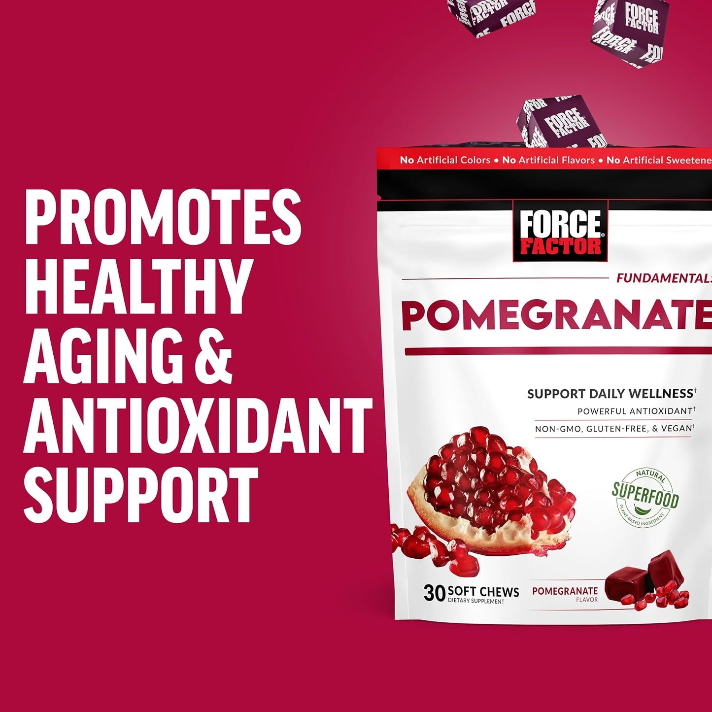Force Factor Pomegranate Soft Chews – Healthy Ageing, Heart, Bone & Brain Support, 30 Chews - görsel 5