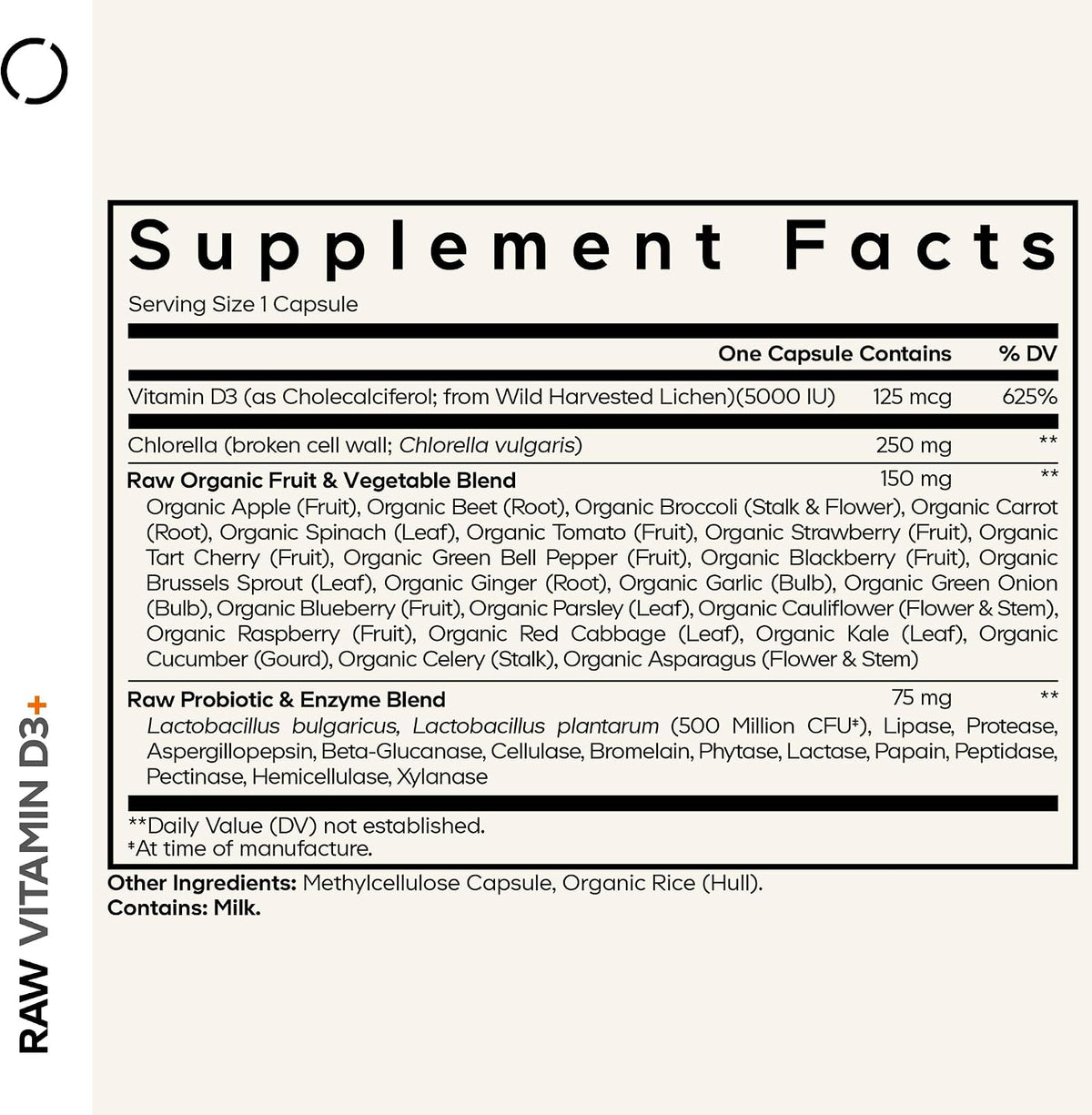 Codeage Raw Vitamin D3+ High Potency 5000 IU – 60 Capsules - görsel 2