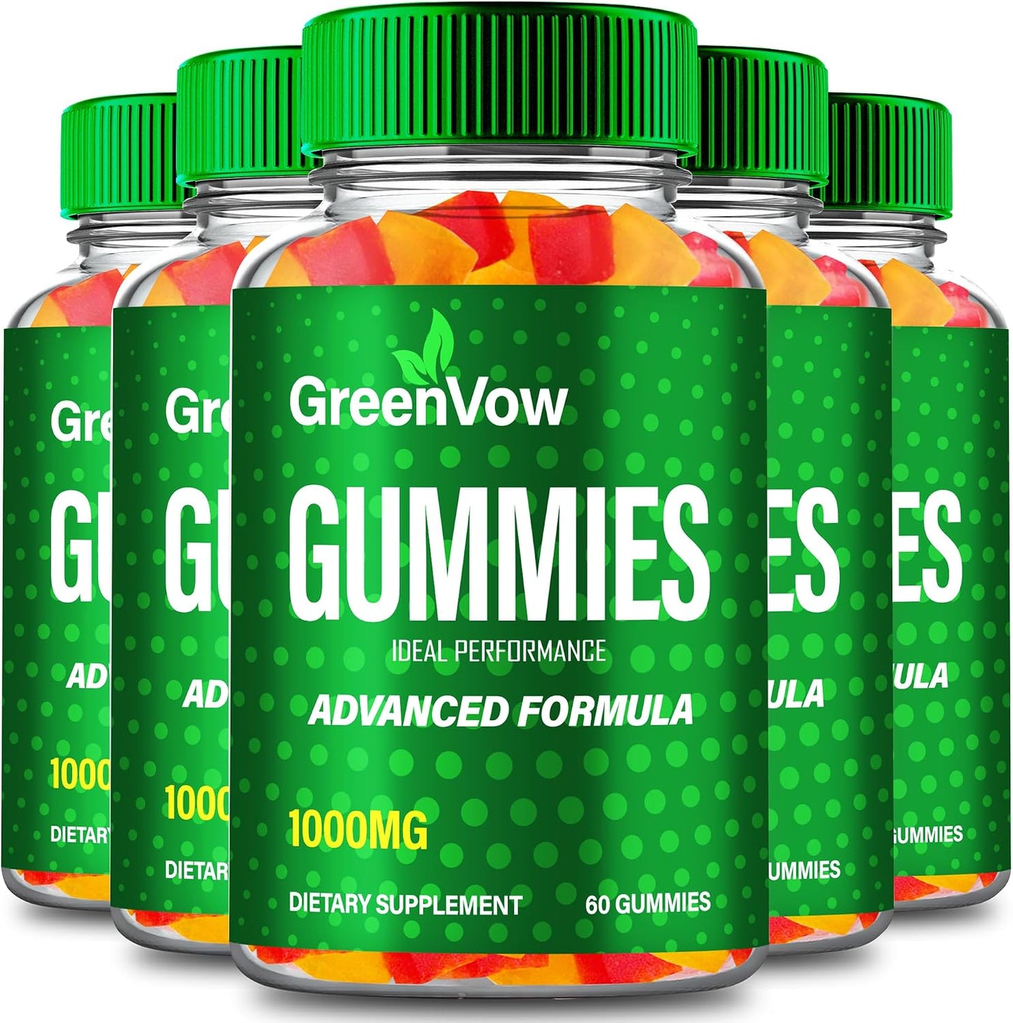 GreenVow Hemp Gummies - Official GreenVow Supplement - Maximum Strength, All Natural Support for Overall Health and Wellness (5 Pack) - görsel 1