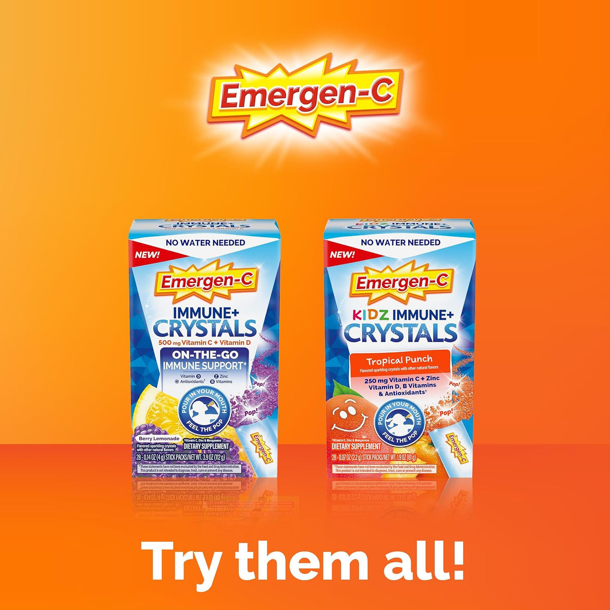 Emergen-C Immune Plus Crystals, On-the-Go Immune Support Supplement, Berry Lemonade - 28 Stick Packs - görsel 7