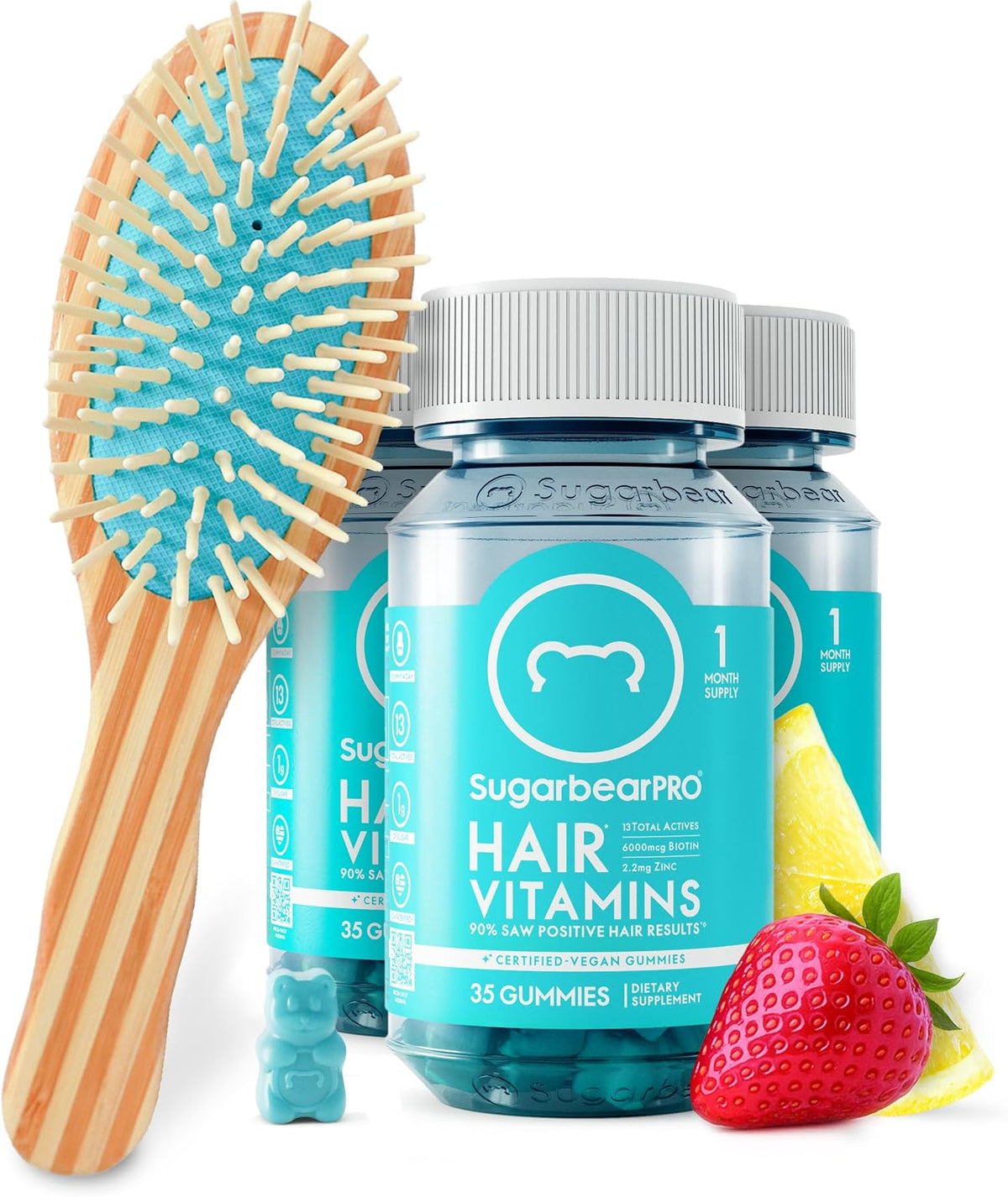 SugarBearPro Hair Vitamin Gummies - Extra Strength Biotin 6000mcg, Vegan, 6-Month Supply - görsel 8