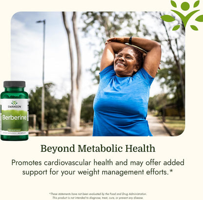 Swanson Berberine HCl 400 mg – Cardiovascular and Metabolic Health Supplement (60 Vegan Capsules)