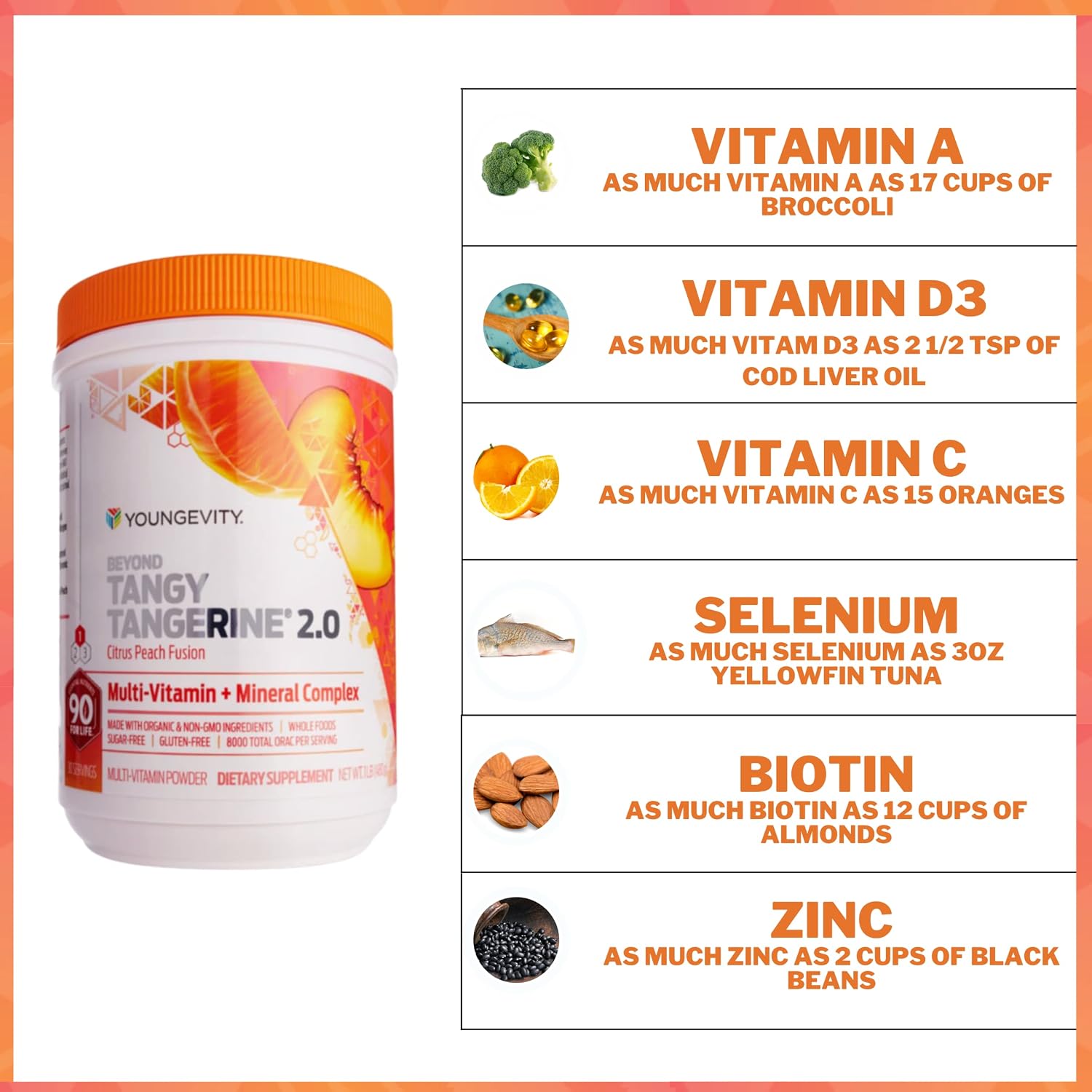 Youngevity Beyond Tangy Tangerine 2.0 Citrus Peach Fusion Multivitamin & Mineral Complex - görsel 6