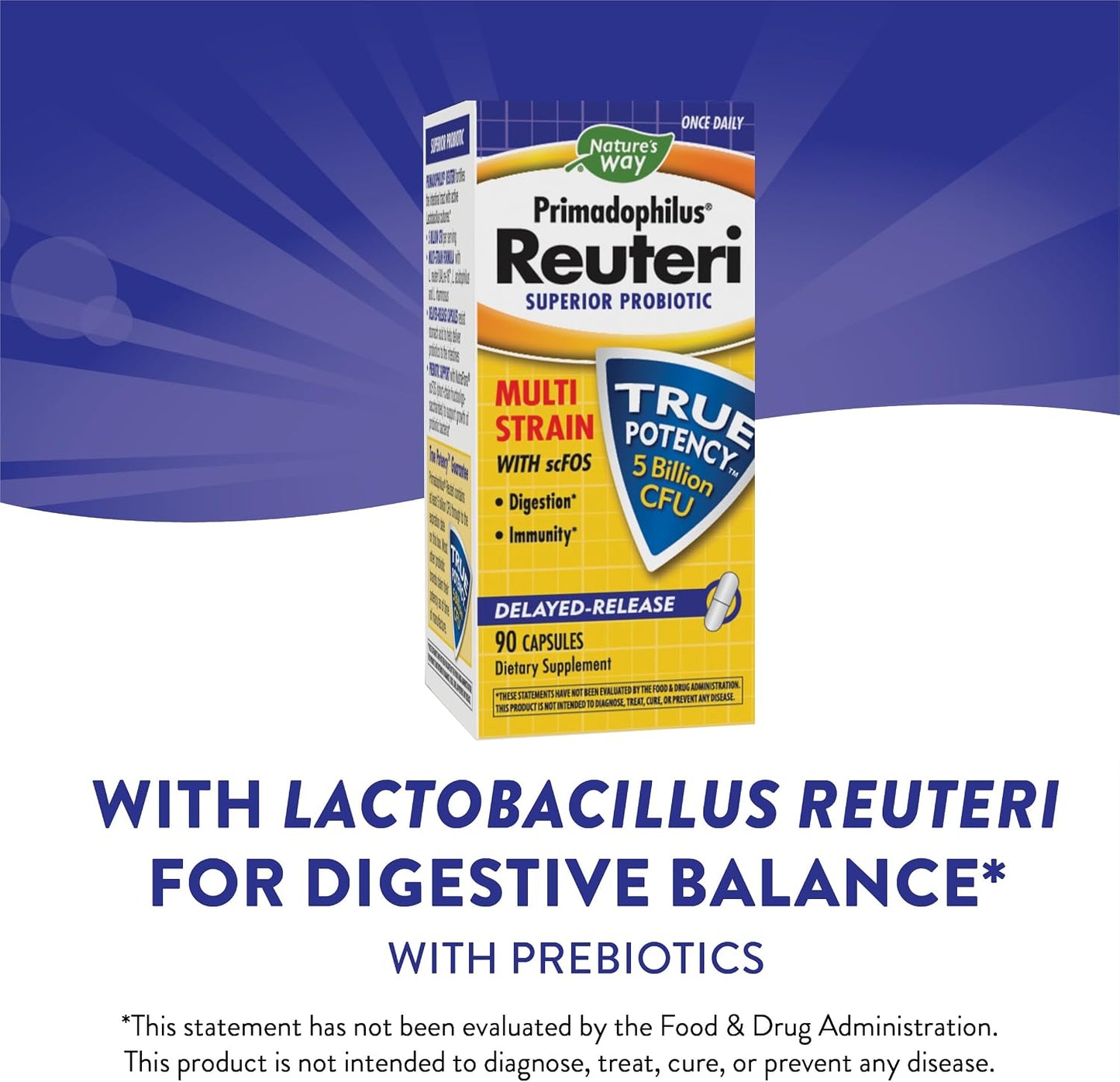 Nature's Way Primadophilus Reuteri Probiotics, 5 Billion CFU, 90 Capsules - görsel 3