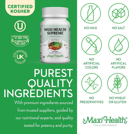 Maxi Health Supreme High Potency Daily Multivitamin with Minerals, CoQ10 & Antioxidants