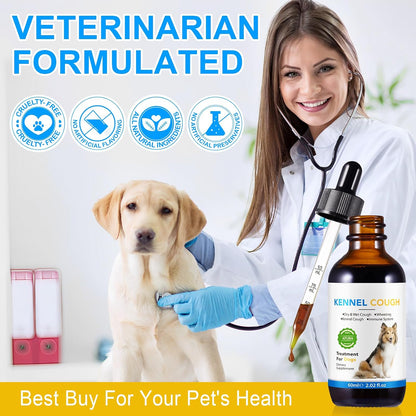 Dog Cough Support - Kennel Cough Drops for Dogs, 100% Natural Cough Supplement for Dogs, Allergy Support for Dogs, Herbal Drops for All Breeds & Sizes