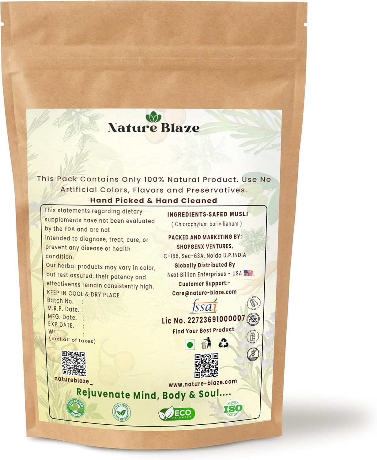 Pure and Natural Safed Musli Powder 200g - görsel 2