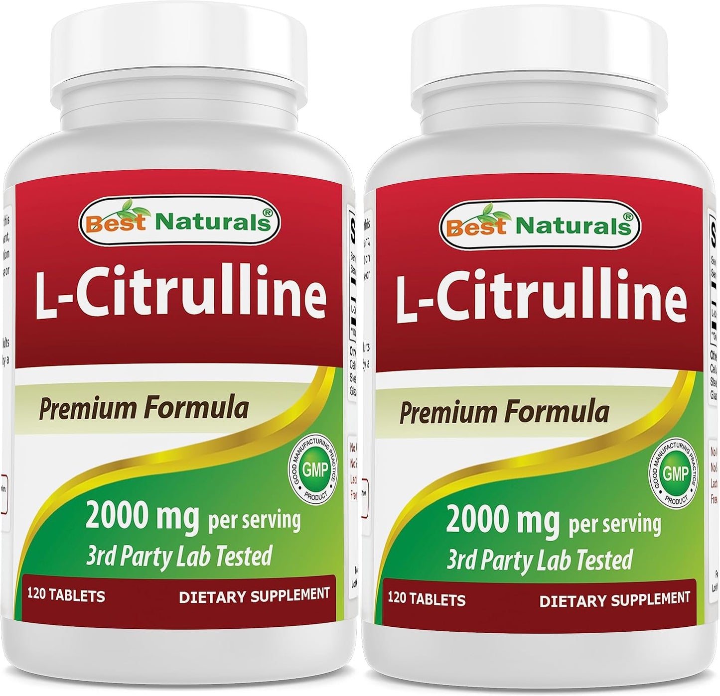 Best Naturals L-Citrulline 2000mg per Serving – Non-GMO & Gluten-free – 120 Tablets (Pack of 2) - görsel 1