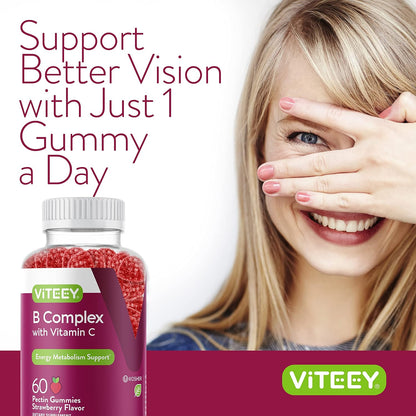 Viteey Vitamin B Complex Gummies with Vitamin C - 60 Count
