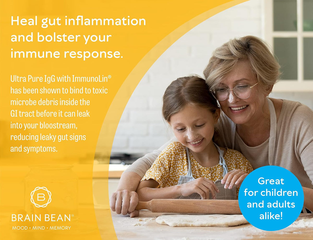 Brain Basics Ultra Pure IgG Supplement - Dairy-Free IgG Powder, 150g (60 Servings) - görsel 3