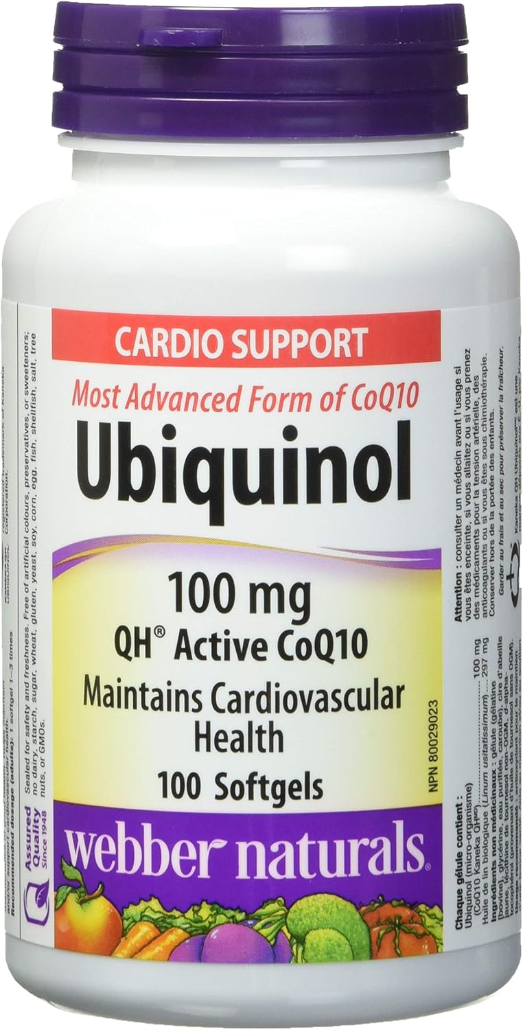 Webber Naturals Ubiquinol 100mg QH Active CoQ10 - 100 Softgels - görsel 1