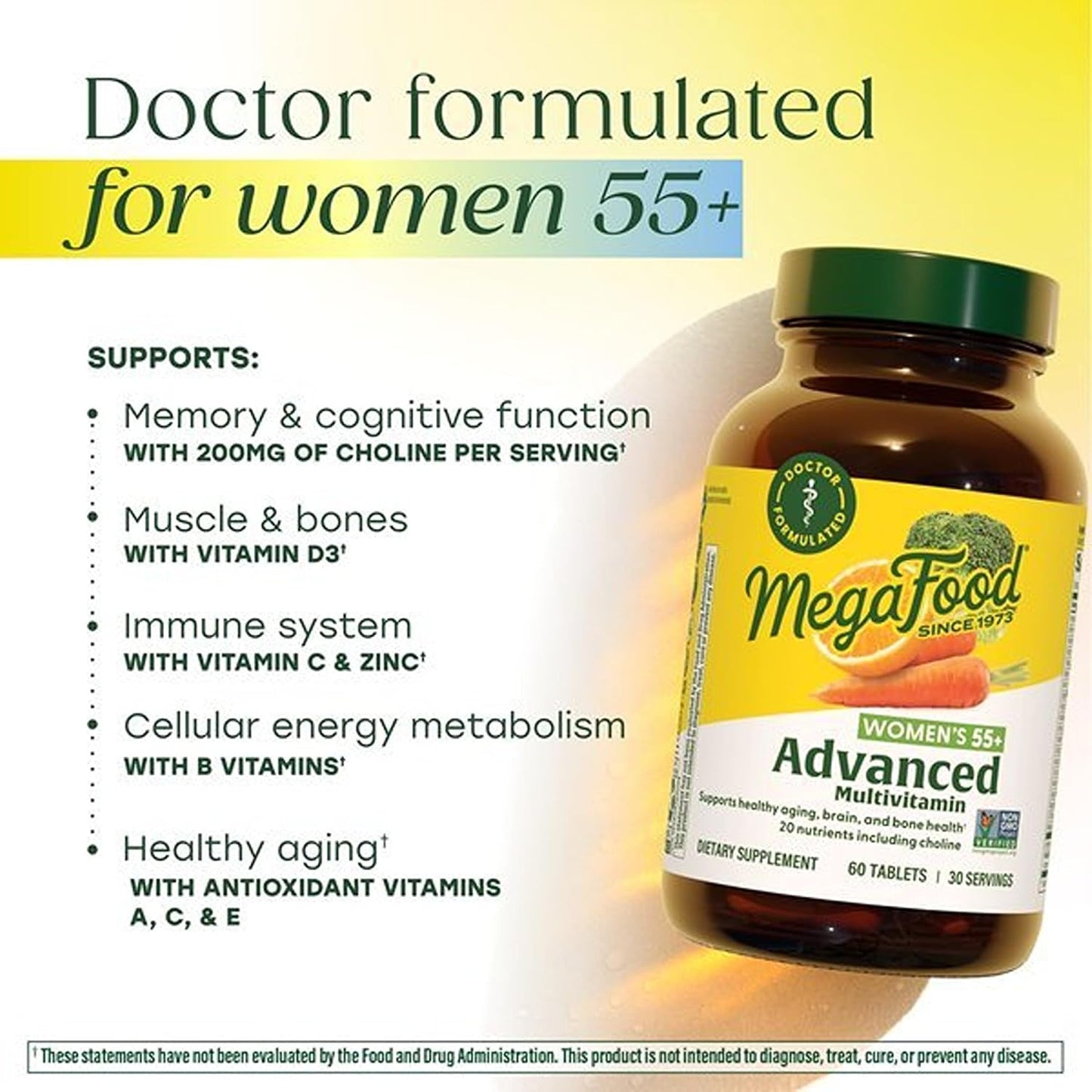 MegaFood Multi for Women 55+ - Multivitamin for Health and Vitality - 60 Tablets - görsel 4
