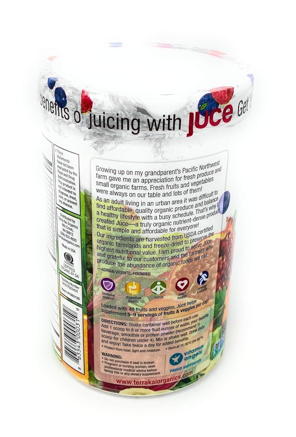 Terra Kai Organics Juce Super Fruit and Veggie Blend Drink, 346 g - Garden Berry - görsel 3
