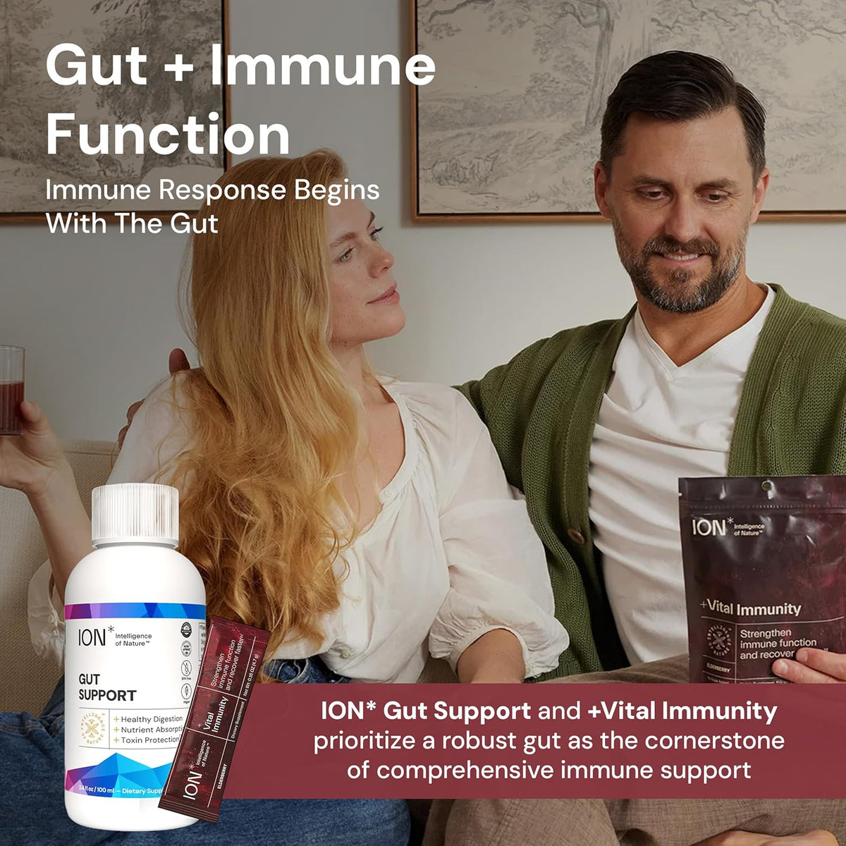 ION* Intelligence of Nature Vital Immunity Drink Mix - Immune Support with Vitamin C & Adaptogen Mushrooms, Daily Wellness Drink Packet Supplement, Travel Friendly - Elderberry Flavour, 20 Packets - görsel 7