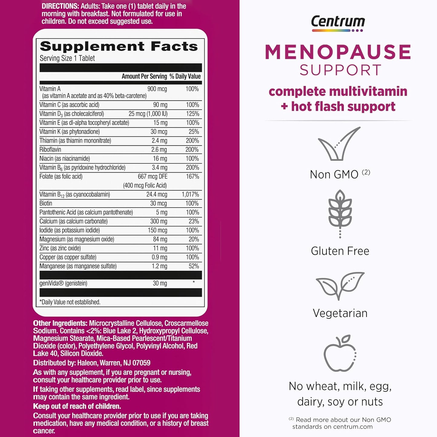 Centrum Complete Multivitamin Supplement + Hot Flush Support Menopause Support Tablets, 30 Tablets - görsel 9
